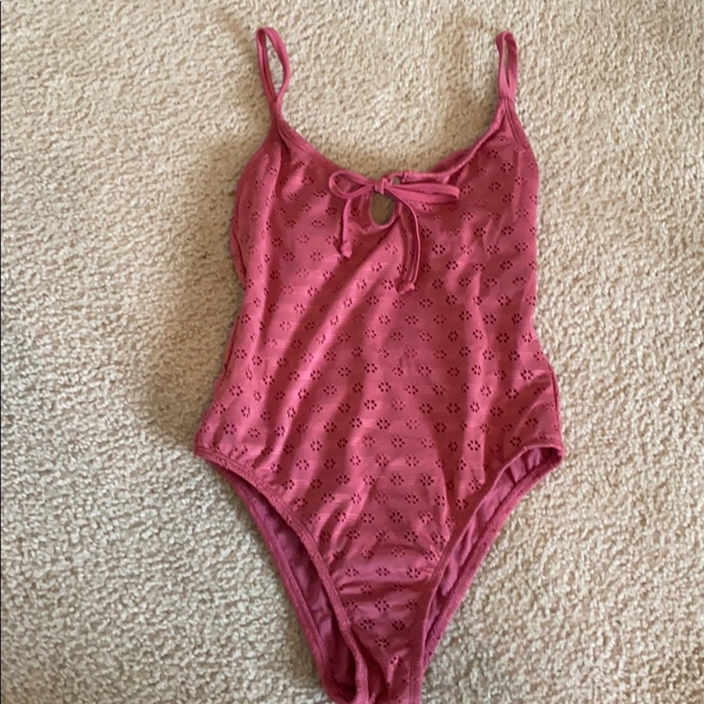 one piece swimsuit.